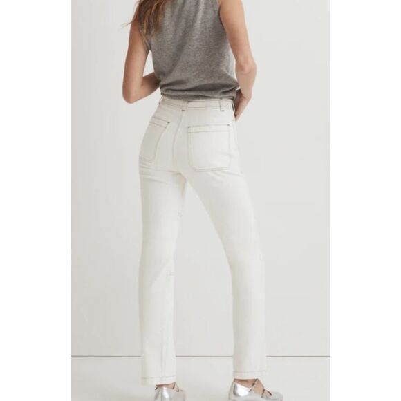 Madewell The '90s Straight Utility Jean Women's 23 Warm White Lighthouse NWT - Picture 2 of 8
